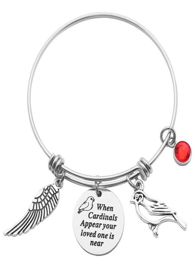 CHENVA Sympathy Gift When Cardinals Appear Your Loved One is Near Bracelet Cardinal Memorial Adjustable Bangle Jewelry Gift for Her (When cardinals appear your loved one is near Bangle) - Image 1